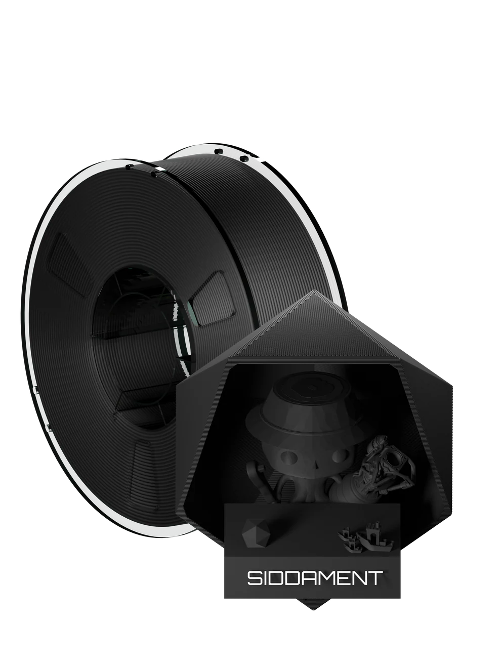 Siddament PCCF Black 1.75 mm PC + Carbon Fiber 3D printing filament spool – high-strength professional filament